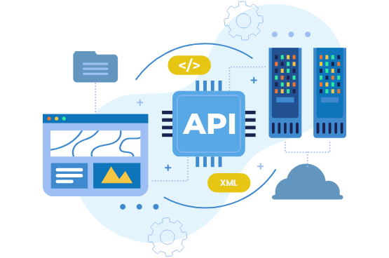 XML API data exchange on a digital interface.